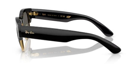 Sonnenbrille RAY BAN - 0RB0316S - Mega clubmaster - 6826J5 - Schwarz auf gold - Größe(n) 50 (L)