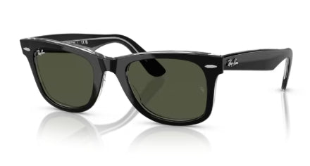 Sonnenbrille RAY BAN - 0RB2140 - Wayfarer 129431 - Schwarz auf transparent - Größe(n) 50 (L)