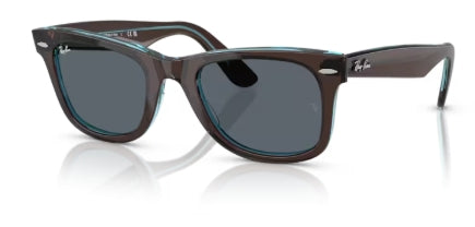 Sonnenbrille RAY BAN - 0RB2140 - Wayfarer 1446R5 - Braun auf transparent blau - Größe(n) 50 (L)