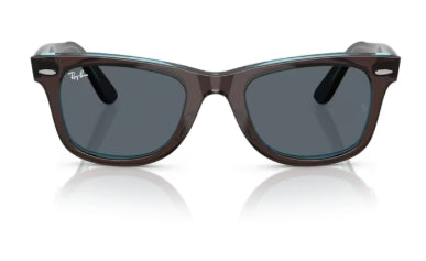 Sonnenbrille RAY BAN - 0RB2140 - Wayfarer 1446R5 - Braun auf transparent blau - Größe(n) 50 (L)