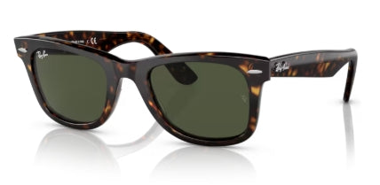 Sonnenbrille RAY BAN - 0RB2140 - Wayfarer - 135931  Havana - Glasfarbe Grün - Größe(n) 50 (L)