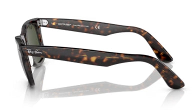 Sonnenbrille RAY BAN - 0RB2140 - Wayfarer - 135931  Havana - Glasfarbe Grün - Größe(n) 50 (L)