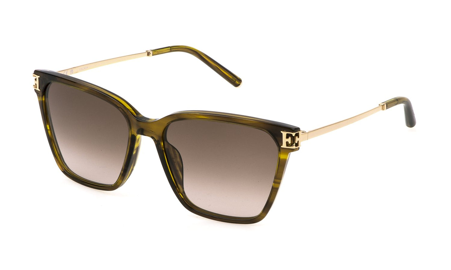 Sonnenbrille  Escada - Sese45 - 06U8 - STRIPED SHINY BROWN/GREEN - Größe 55