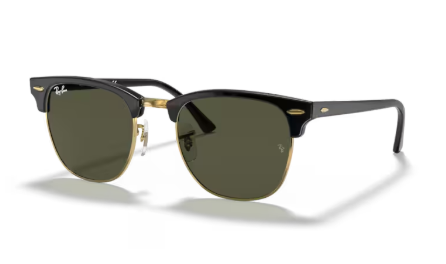 Sonnenbrille Ray Ban - 3016 0RB3016 - Clubmaster - W0365 - Schwarz auf gold -  Größe(n) 55 (XL) - Sofort Lieferbar