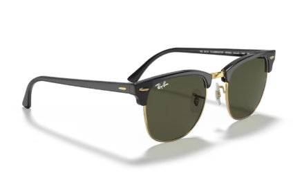 Sonnenbrille Ray Ban - 3016 0RB3016 - Clubmaster - W0365 - Schwarz auf gold -  Größe(n) 55 (XL) - Sofort Lieferbar
