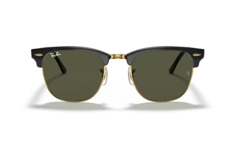 Sonnenbrille Ray Ban - 3016 0RB3016 - Clubmaster - W0365 - Schwarz auf gold -  Größe(n) 55 (XL) - Sofort Lieferbar