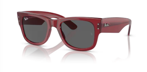 Sonnenbrille Ray Ban 0RB0840S - Mega wayfarer - 6679B1 - Rot transparent - Größe(n) 51 (M)