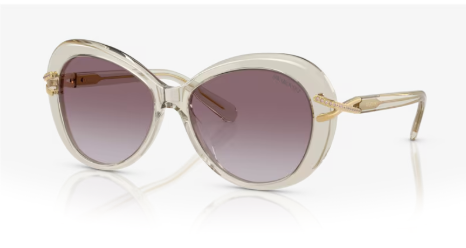 Sonnenbrille Swarovski- 0SK6026 - 30038H - Transparent beige -  Größe(n) 56 (XL)